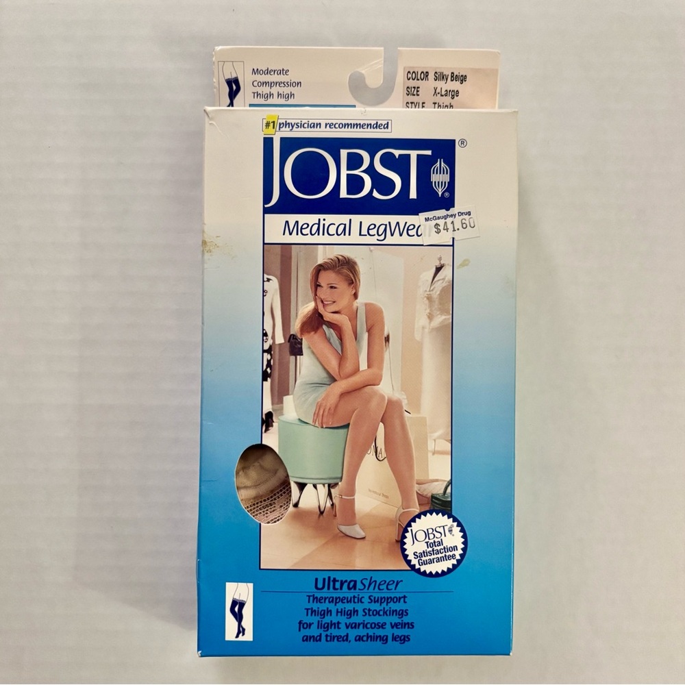 NWT Jobst Thigh High Compression Tights Medical Legwear, Silky Beige, Size XL